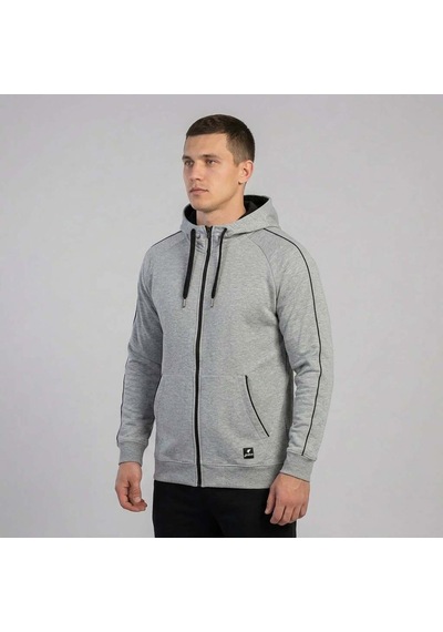 Grimelanj Joma Erkek Günlük Kapşonlu Sweatshırt Full Zip Poly.corner 4241302 Gri