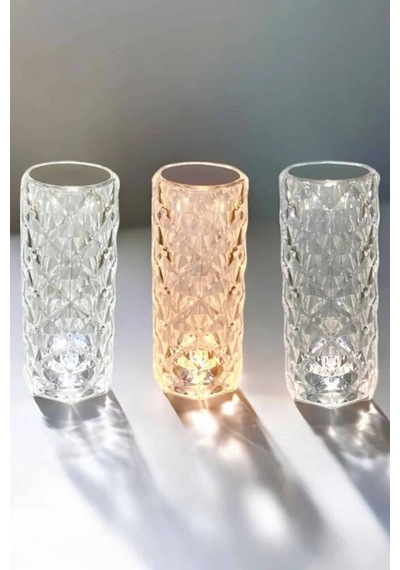 Gece Lambası Kristal Lamba Dokunmatik Şarjlı Hediyelik Çok Renkli 42901714