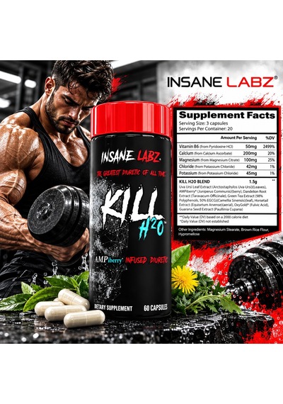 Insane Labz Kill H2o Diuretic Water Retention And Bloating Relief With Dandelion Root And Green Tea Aromasız