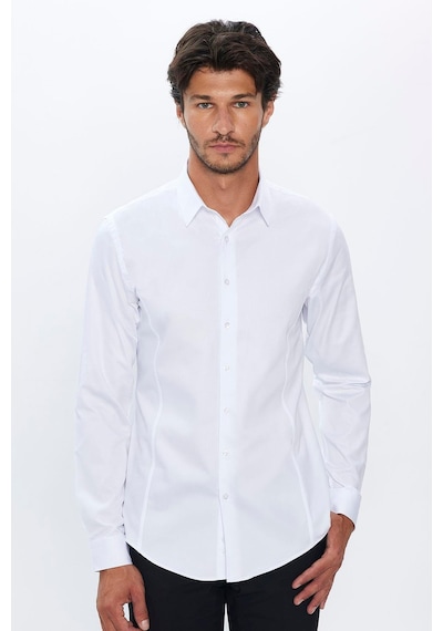 Tudors Erkek Slim Fit Dar Kesim Uzun Kollu Pamuk Premium Seri Beyaz Gömlek-31634-beyaz Beyaz