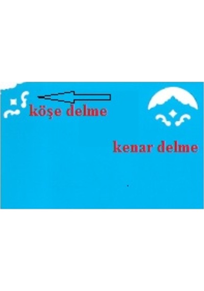 Bu-Bu Şekilli Delgeç Perfaratör Köşe ve Kenar Delme Eflatun