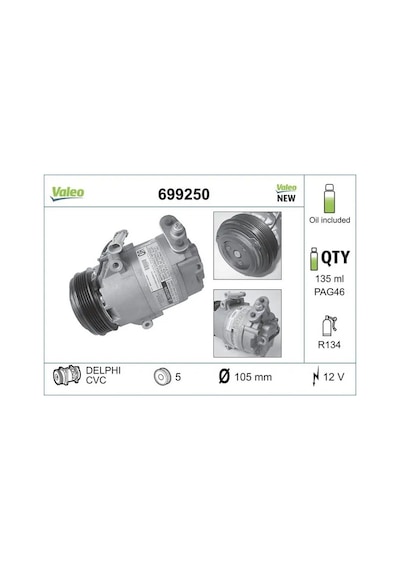 Opel Astra G Klima Kompresoru 1.4 1999-2004 X14xe Z14xe Valeo 699250