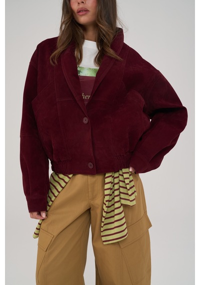 Mai Collection Bandera Bordo Unisex Bomber Ceket