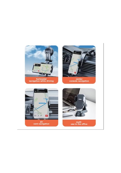 Araç İçi Vantuzlu Torpido Üstü Cam Universal Telefon Tutucu 360 Derece Dönebilen Telefon Tutucu Çok Renkli