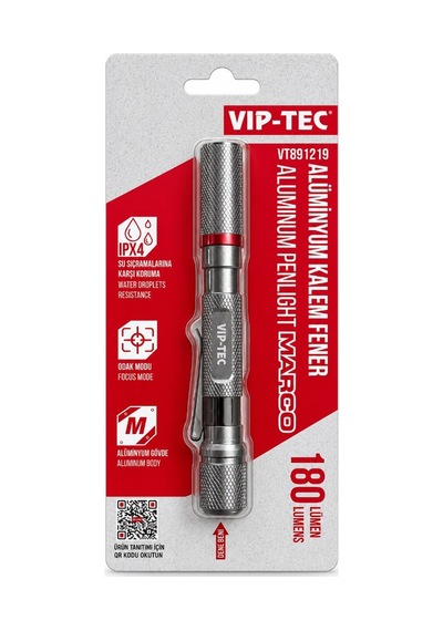 Vıp-tec Pilli Marco Alüminyum Kalem Led Lamba - Cep Feneri 180 Lümen
