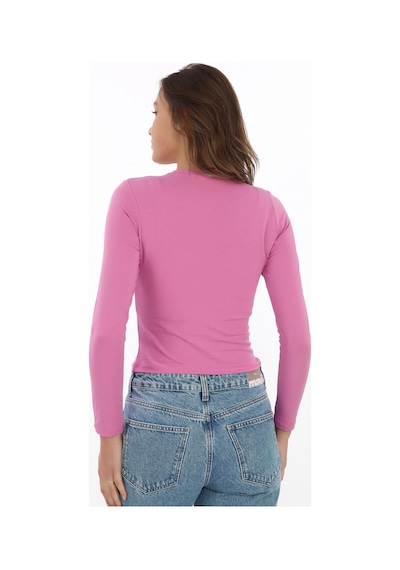 Likralı Pamuk Tişört-slim Fit -koyu Pembe Koyu Pembe