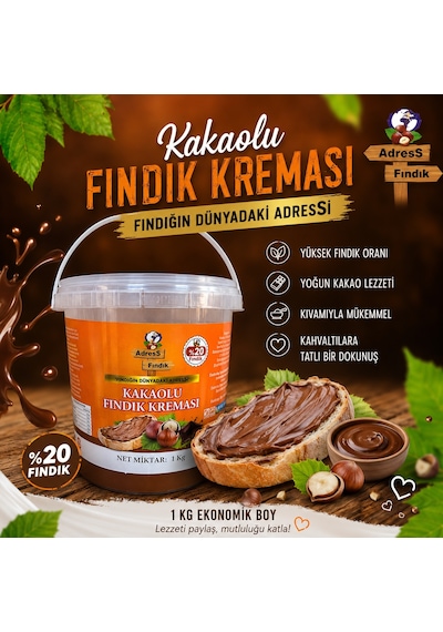 Adress Fındık Kakaolu Fındık Kreması 1 KG
