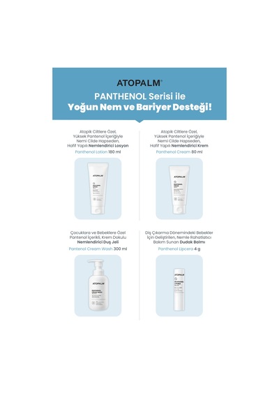 Çocuklara & Bebeklere Özel Pantenol İçerikli Krem Dokulu Duş Jeli Atopalm Panthenol Cream Wash
