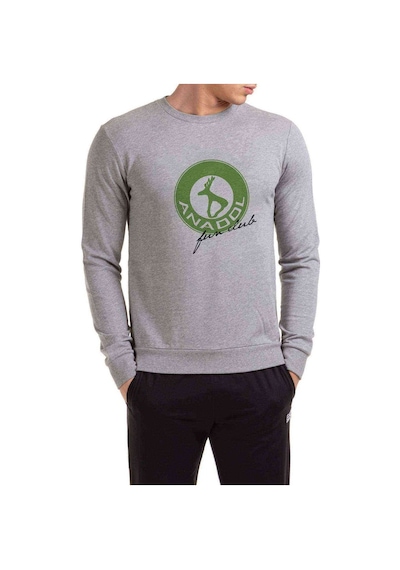 Anadol Fun Club Baskılı Gri Erkek Örme Sweatshirt
