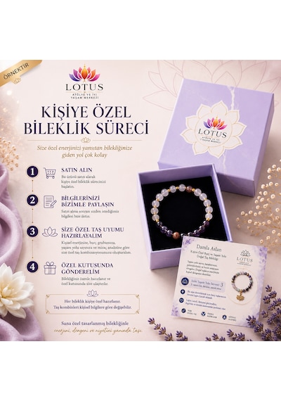 Kişiye Özel Doğal Taş Bileklik Burç, Yaşam Yolu & Enerji Analizine Özel Tasarım Seri