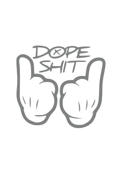 Dope Shit Sticker 17x17 Cm Gri