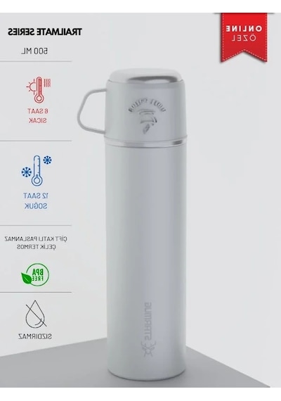 500 Ml Kapasiteli Çelik Termos, Sızdırmaz Tasarım İle Açık Beyaz