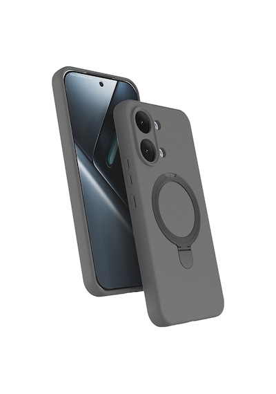 Xiaomi Poco X8 Pro Max Kılıf M-safe Şarj Özellikli Standlı Silikon Samara Kapak Titanyum-gri