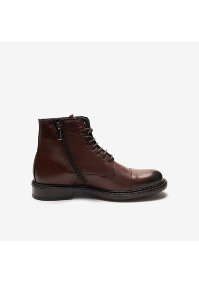 Legno Bot Erkek 9824 Exton Soft Lace-up Boot With Side Zip Kahverengi