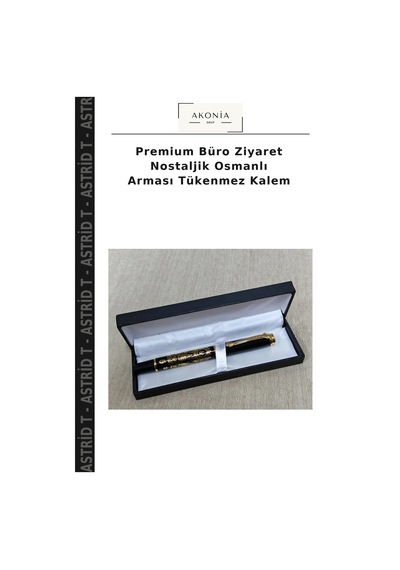 Premium Büro Ziyaret Nostaljik Osmanlı Arması Tükenmez Kalem Çok Renkli