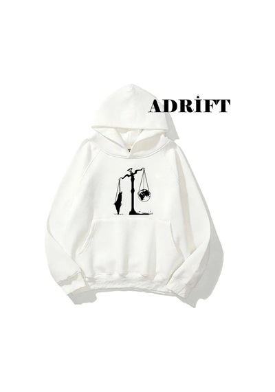 Tarzsokak Unisex Kudüs Çığlık Sweatshirt Hoodie Kapşonlu Beyaz