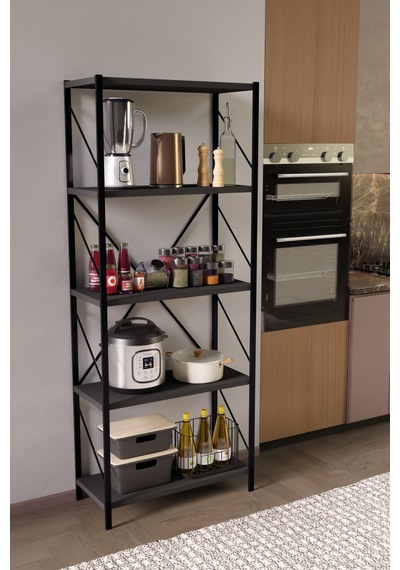 Titan Mutfak Rafı Kiler Rafı Mikrodalga Fırın Rafı Çok Amaçlı Raf 150x60 Cm Antrasit Antrasit