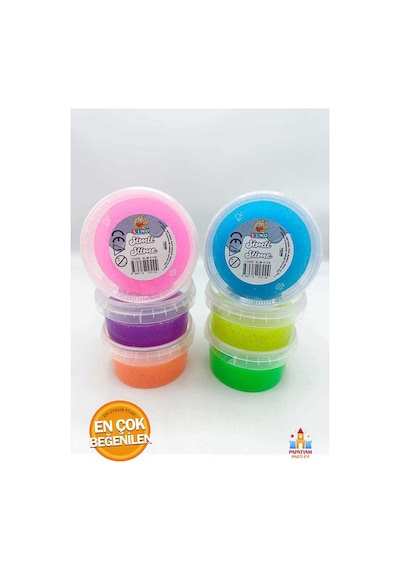 5li Simli Kutulu Hazır Slime Seti - 6 Renk 135 Gr Pembe
