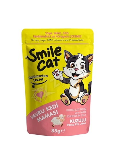 Jungle Smile Cat Pouch Yavru Kedi Maması Kuzulu 85 Gr