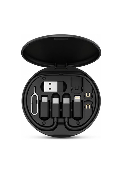6'sı 1 Arada 60w Hızlı Şarj Kablo Seti Telefon Standlı Taşınabilir Çoklu Bağlantı Kiti Type-c & Lightnin