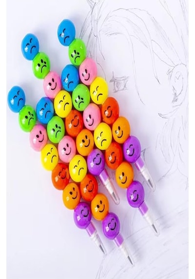 Emoji Yumurtlayan Kurşun Kalem 2 Adet Eğlenceli Hediyelik Kurşun Kalem Gülen Yüzlü Kurşun Kalem Karne Hediyesi Çok Renkli