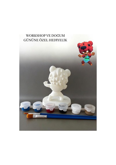 3d Brawl Stars Nita Figür Boyama Seti - Kendin Boya Hobi Ve Etkinlik Seti - Akrilik Boya + 2 Fırça
