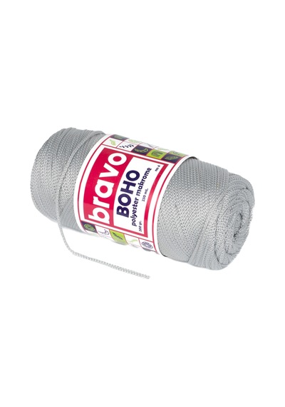 Boho Polyester Makrome İplik 2 Mm 200 Gr 230 Metre No: 4 Renk Kodu: 60 Açık Gri