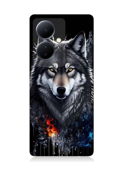 Vivo V29 Lite Uyumlu Yalnız Kurt Desenli Silikon Kılıf