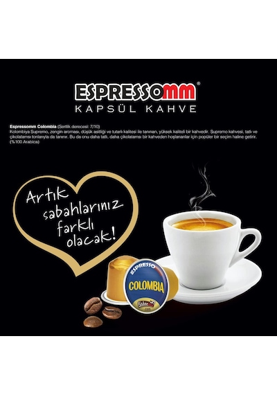 Espressomm® Single Origin Colombia Alüminyum Kapsül Kahve 100 Adet