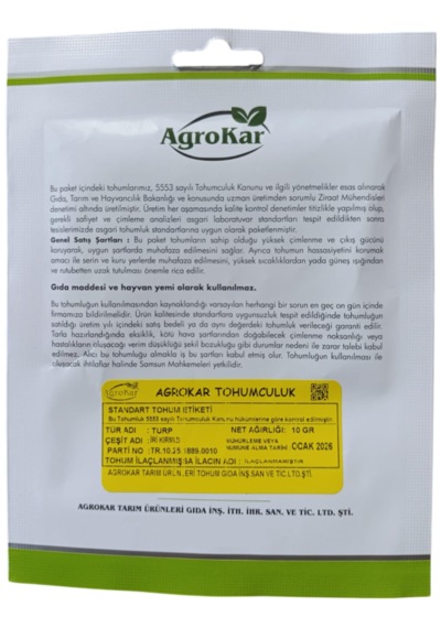 İri Kırmızı Turp Tohumu 10 Gr 1 Paket