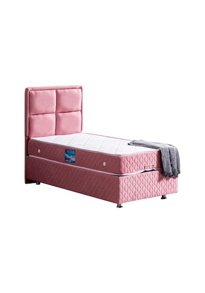 Setaymobilya Baza, Grand Tek Kişilik Pembe Baza + Başlık + Orthosoft Yatak