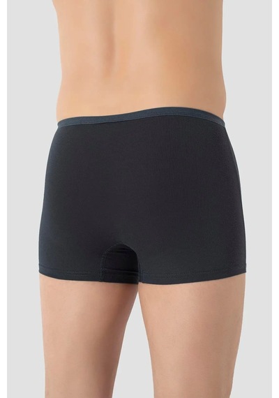Hadpols Özel Üretim Sade Tarz Hediye Yumuşak Doku Erkek İnce Bel Lastikli Bambu Boxer Füme 5'li Paket