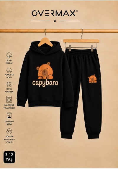 Overmax Capybara Baskılı Kapüşonlu Çocuk Eşofman Takımı 3-12 Yaş Siyah Üst- Siyah Alt - 916032676 Siyah Üst- Siyah Alt Overmax Capybara Baskılı Kapüşonlu Çocuk Eşofman Takımı 3-12 Yaş Siyah Üst- Siyah Alt - 916032676 Siyah Üst- Siyah Alt