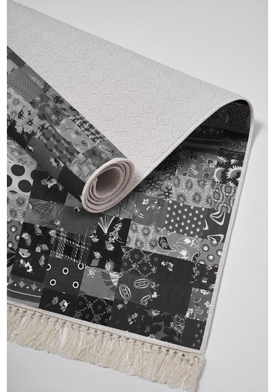 Eko Trend Djt Yıkanabilir Kaymaz Taban 3 Lü Yatak Odası Takımı Mu148 Patchwork gri