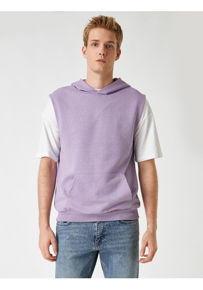 Koton Kapşonlu Kolsuz Sweatshirt Lila 2kam71335mk Lila