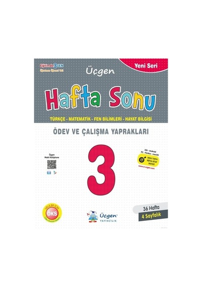 3.Sınıf Hafta Sonu Ödev ve Çalışma Yaprakları 36 Hafta -  Üçgen Yayınları