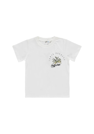 Civil Boys California Palmiye Baskılı 2 -5 Yaş Takım  - Ekru 17M16263326S1