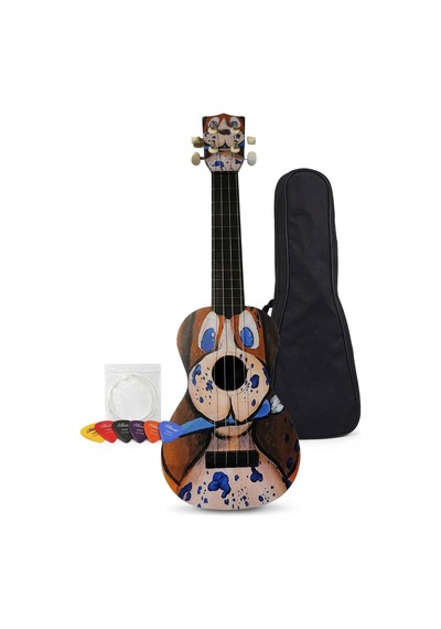 Soprano Ukulele Köpek Desenli Kapak