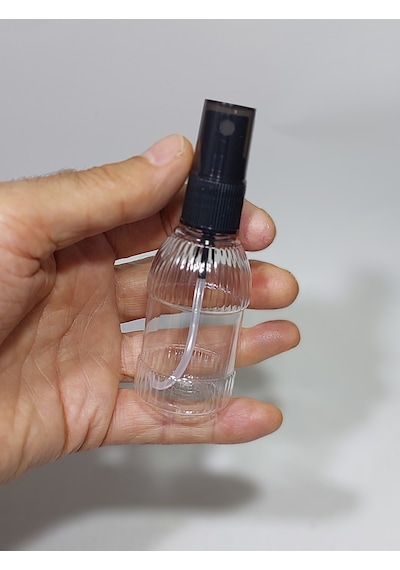 50 Adet Boş Şişe siyah Spreyli Kolonya Şişesi Doldurulabilir Cep Plastik Parfüm Şişesi 50 Ml desenli
