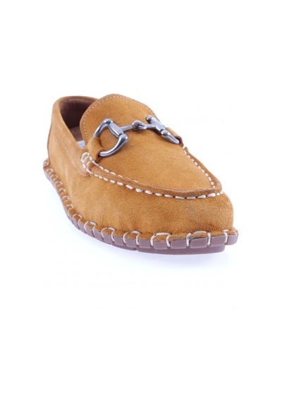 Dgn 600-23y Kadin Dikiş Detayli Metal Tokali Loafer Ayakkabi 600-2109-R6022 Turuncu