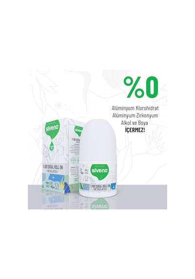 Siveno %100 Doğal Roll On Beyazlatıcı Etkili Deodorant Ter Kokusu Önleyici Bitkisel Leke Bırakmayan Vegan 50 ML
