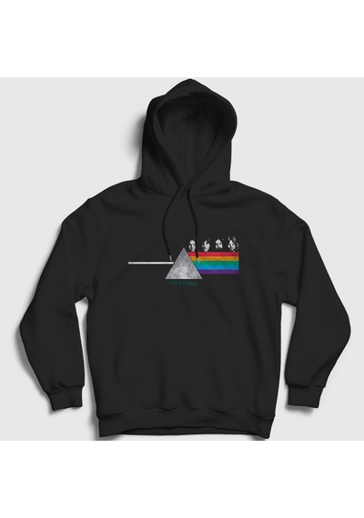 Presmono Unisex Band V2 Pink Floyd Kapüşonlu Sweatshirt Siyah