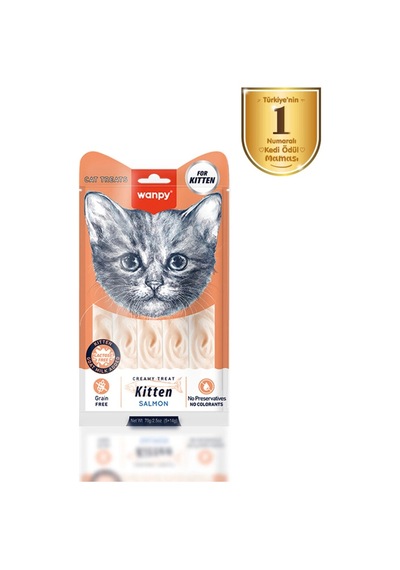 Wanpy Kitten Somonlu Yavru Kedi Krema Ödülü 5x14 Gr