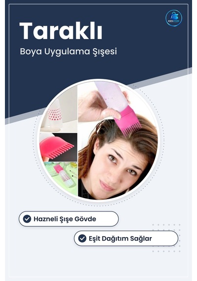 Taraklı Saç Boyama Aparatı Hazneli Bakım Yağı Uygulama Şişesi Kul çok renkli