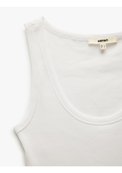 Koton Regular Fit Pamuklu Kolsuz U Yaka Atlet Beyaz 5sak10061ek Beyaz