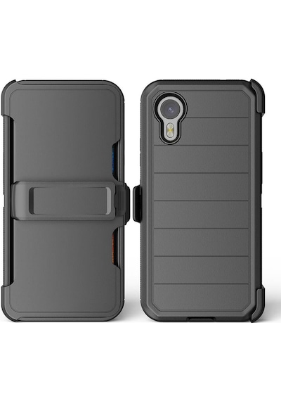 Zore Galaxy Uyumlu Xcover7 Pro Kılıf Double Clip Kapak - Siyah Siyah