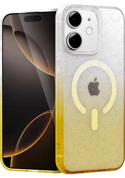 Newface Apple İphone 11 Pummel Shiny Magsafe Kapak - Gold Sarı