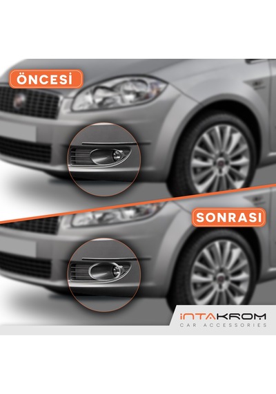 intakrom Fiat Linea Krom Sis Farı Çerçevesi 2 Parça 2007 -2012