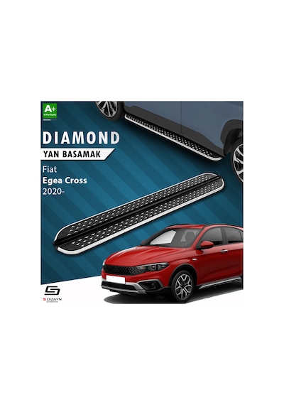 S-dizayn Fiat Egea Cross Diamond Krom Yan Basamak 183 Cm 2020 Üzeri