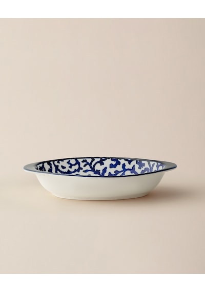 Madame Coco Reve Bleu Reneta Oval Tabak - 19 Cm - Mavi/beyaz 8684427225127 Çok Renkli